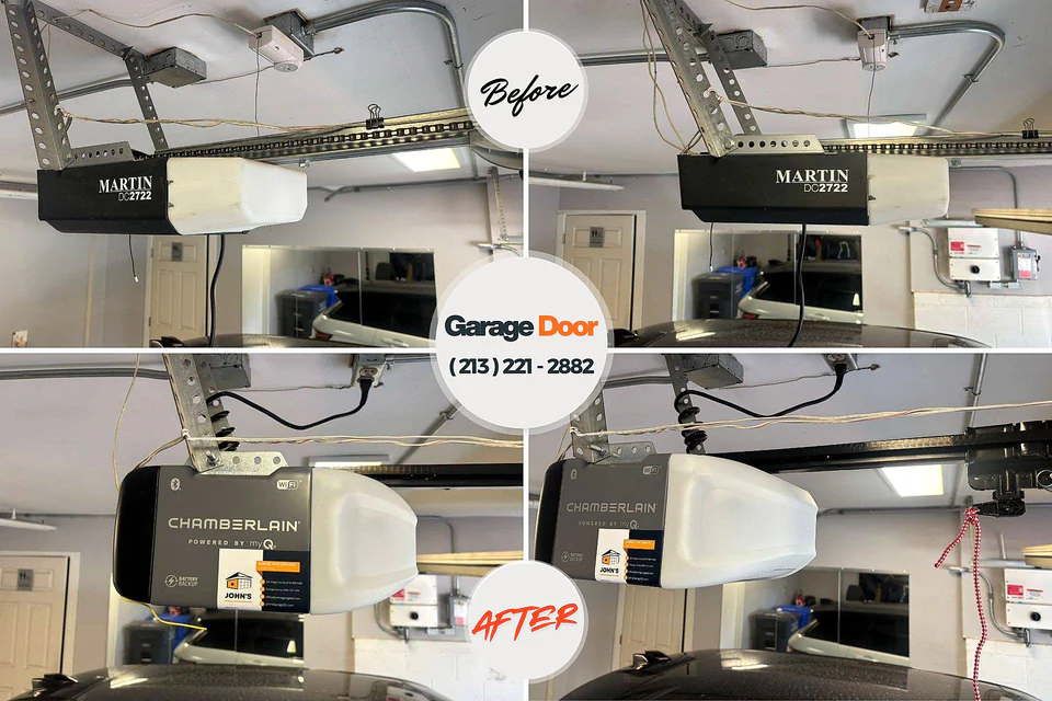 Before and after: garage door repair Bishop, CA